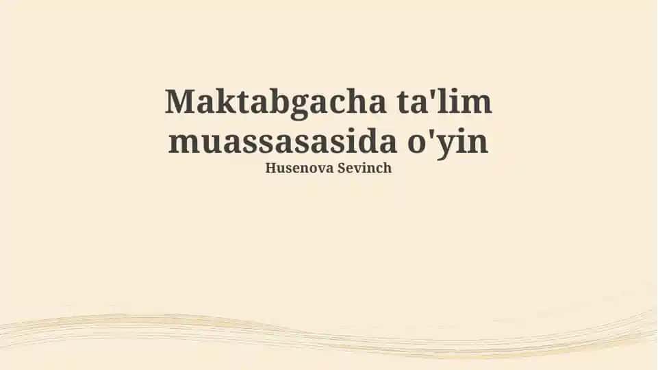 Zamonaviy o'quv o'yinlari