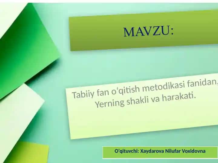 Tabiiy fano‘qitishmetodikasi