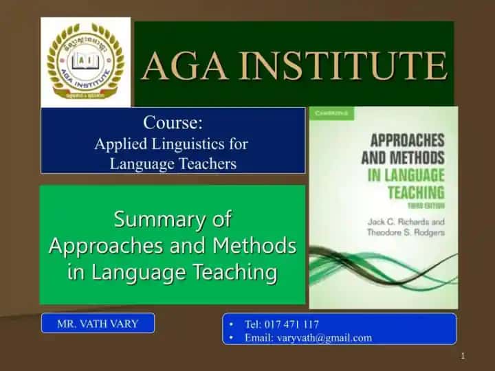Applied Linguistics for Language Teachers
