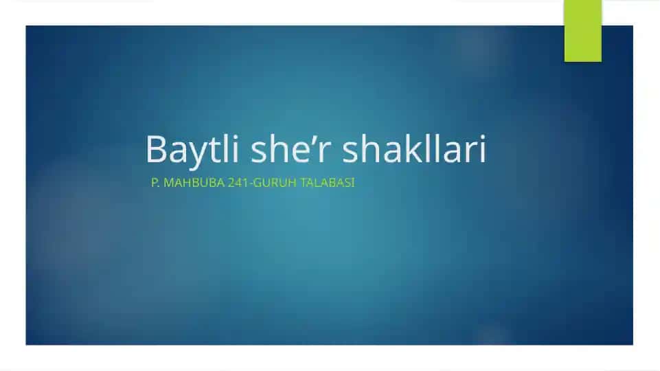 Baytli she’r shakllari