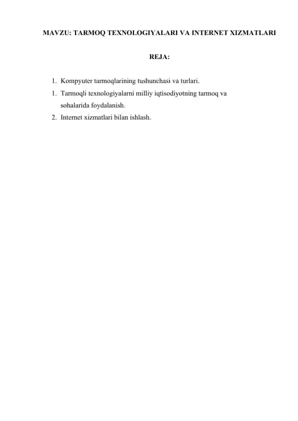 Kompyuter tarmoqlari