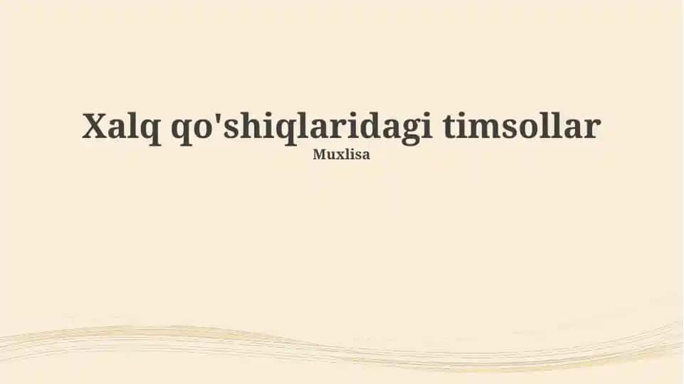 Folklor qo'shiqlaridagi timsollar