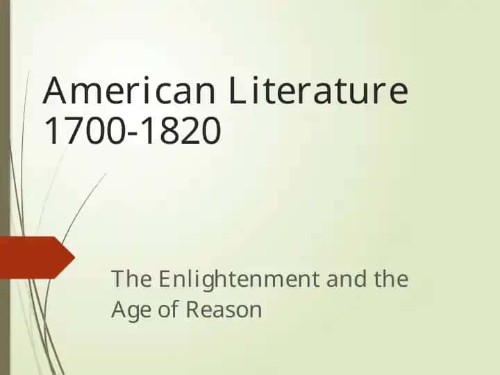 American Literature 1700-1820