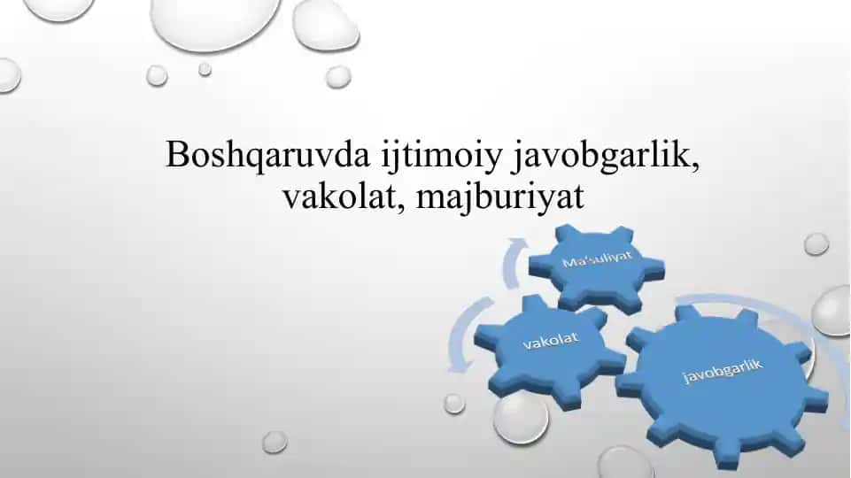 Boshqaruvda ijtimoiy javobgarlik, vakolat, majburiyat
