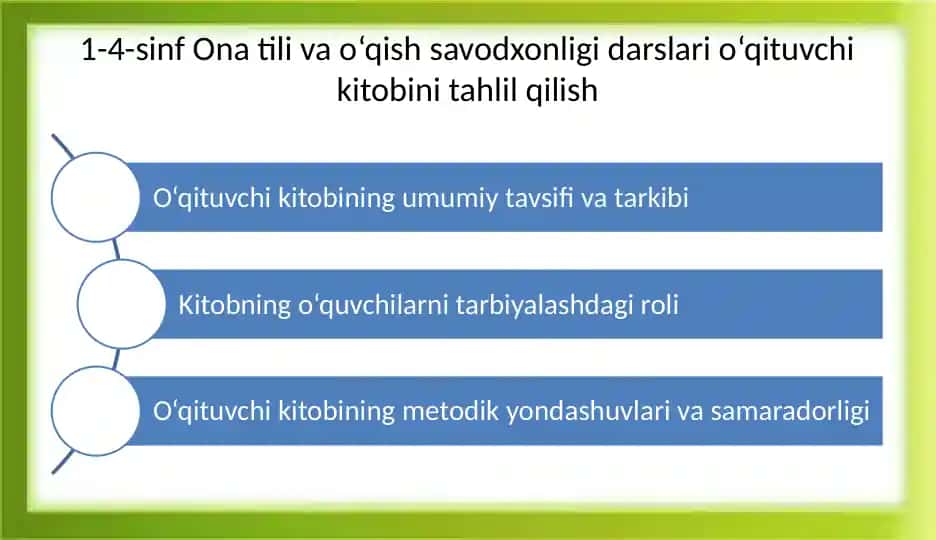 Ona tili va o‘qish savodxonligi darslari o‘qituvchi kitobi