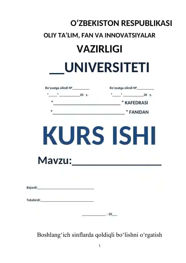 Boshlang‘ich sinflarda qoldiqli bo‘lishni o‘rgatish