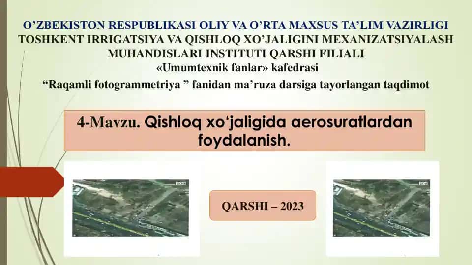Raqamli fotogrammetriya taqdimoti