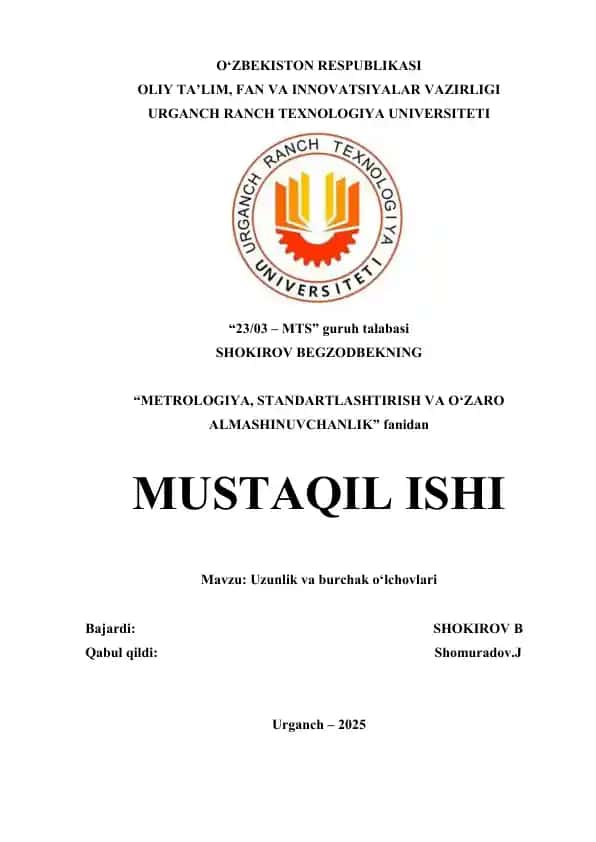 Uzunlik va burchak o‘lchovlari