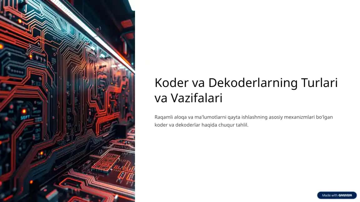 Koder va Dekoderlarning Turlari va Vazifalari