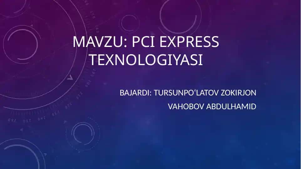 PCI Express texnologiyasi