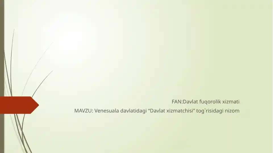 Fan: Davlat fuqorolik xizmati