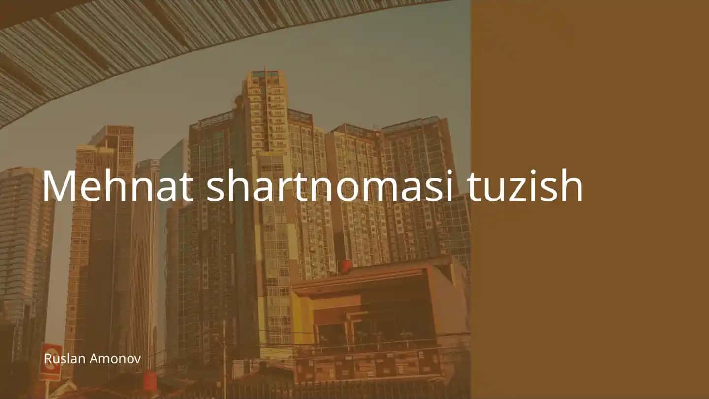 Mehnat shartnomasi tuzish