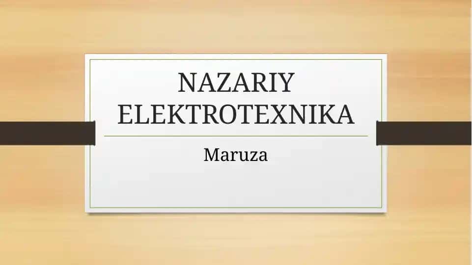 NAZARIY ELEKTROTEXNIKA