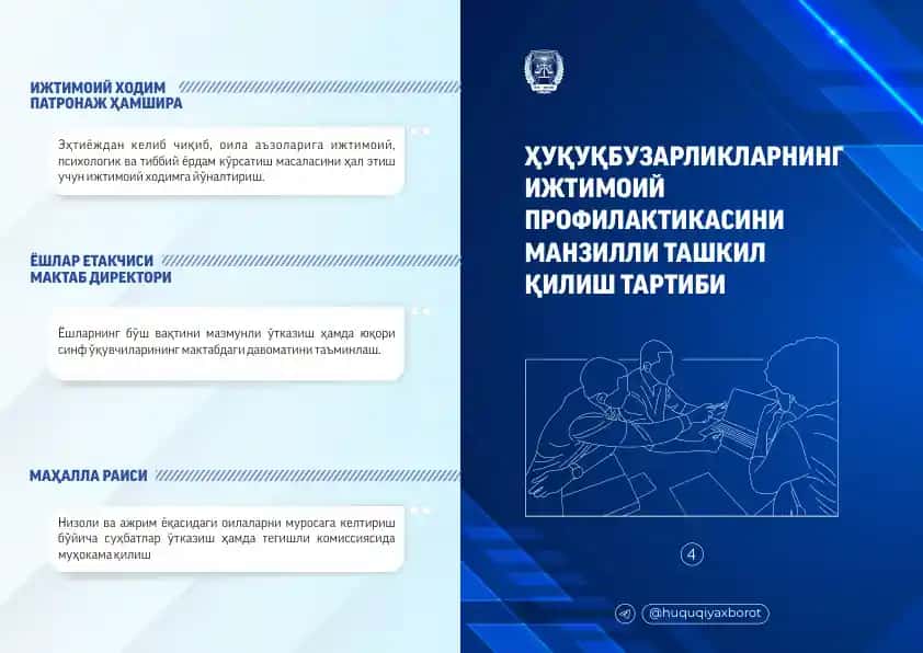 Ҳуқуқбузарликларнинг ижтимоий профилактикасини манзилли ташкил қилиш тартиби