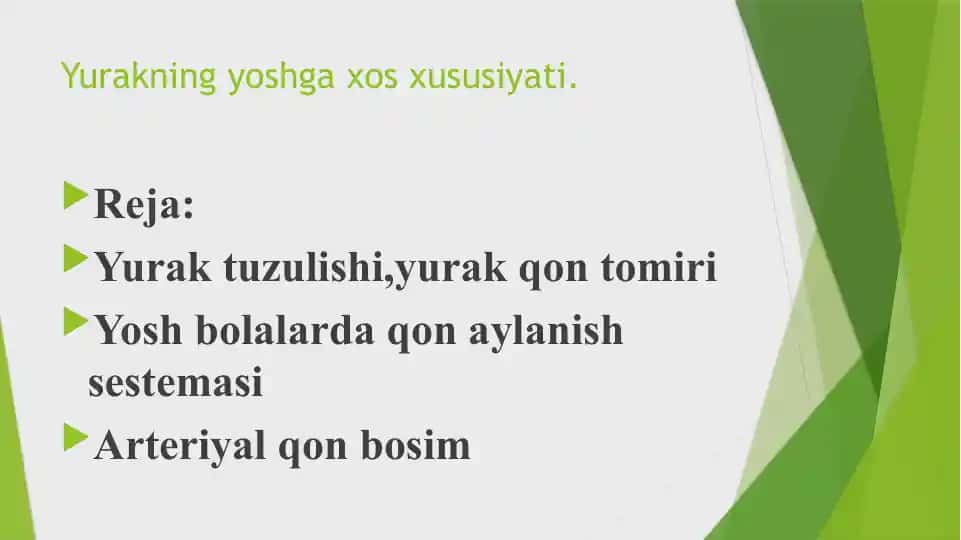 Yurakning yoshga xos xususiyati