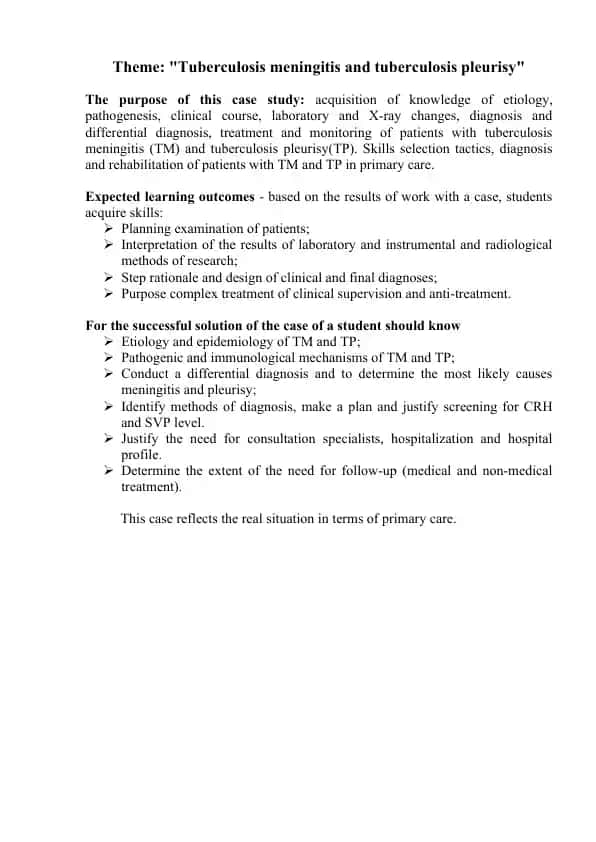 Tuberculosis meningitis and tuberculosis pleurisy