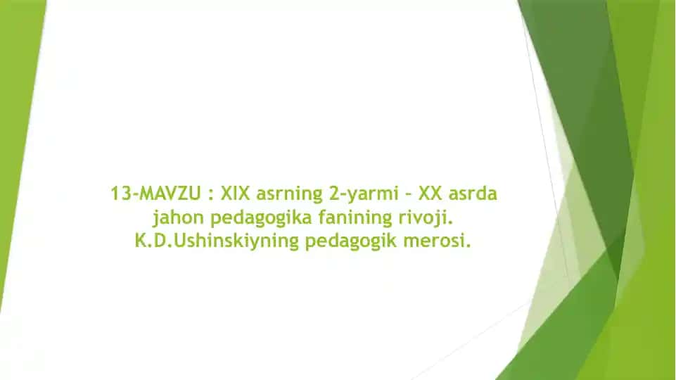 Pedagogiya fanining rivoji