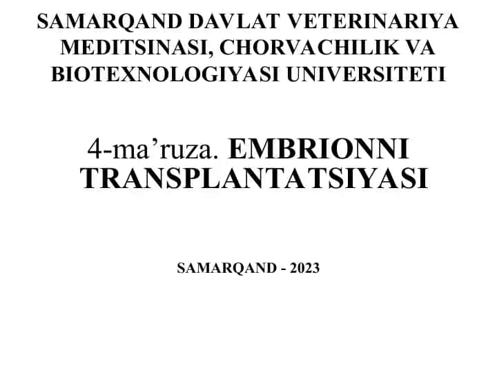 Embriyonni transplantatsiyasi