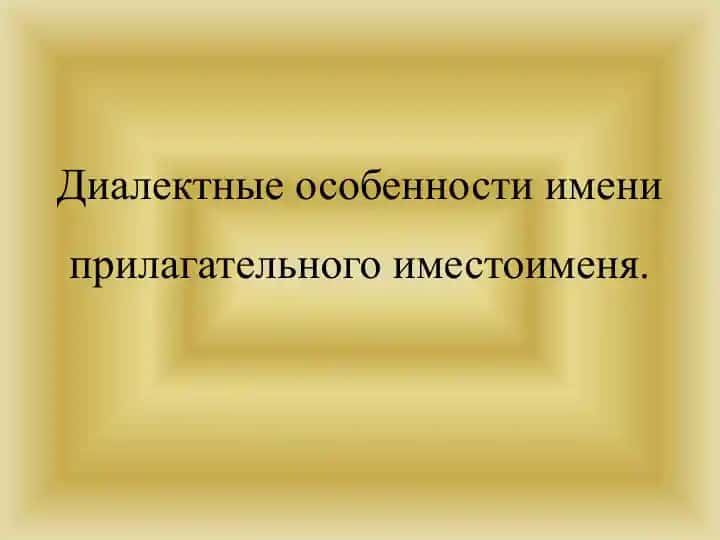 Диалектные особенности имени прилагательного иместоименя