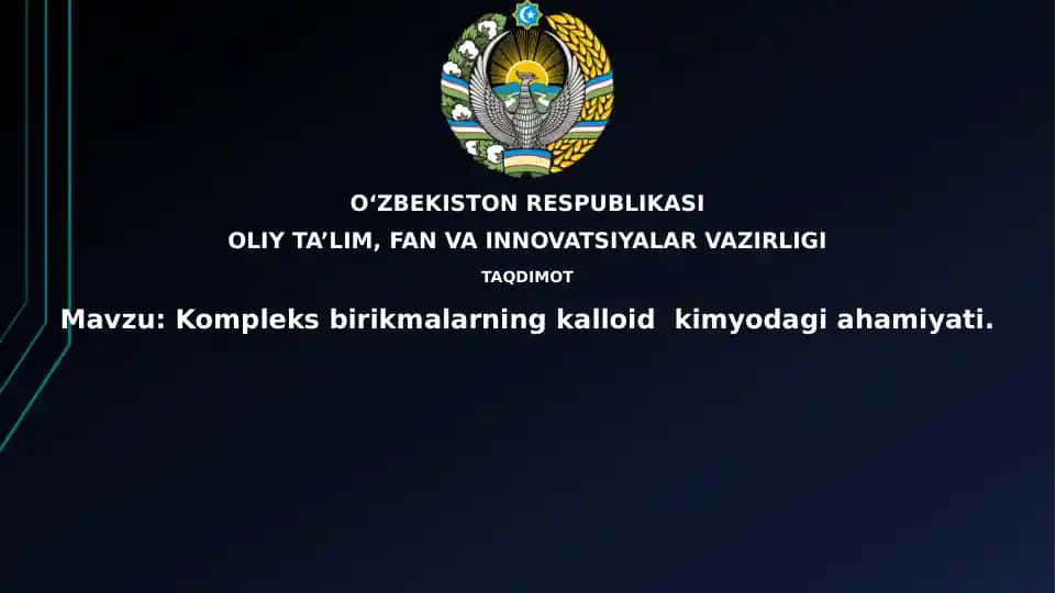 Kompleks birikmalarning kolloid kimyodagi ahamiyati