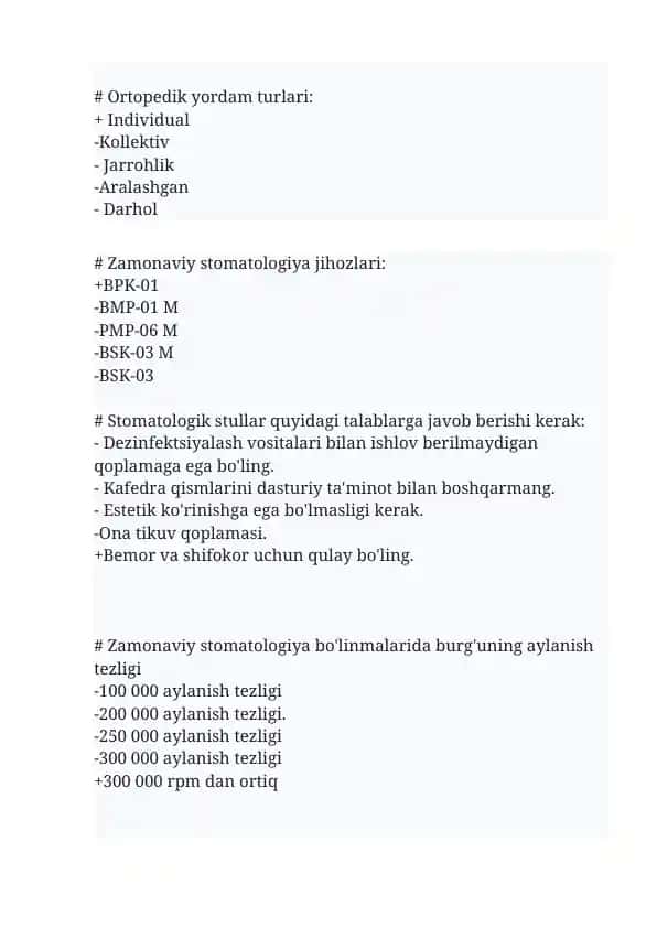 Zamonaviy stomatologiya jihozlari