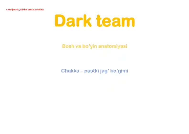 Bosh va bo’yin anatomiyasi