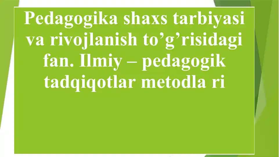 Pedagogika fanining asosiy tushunchalari