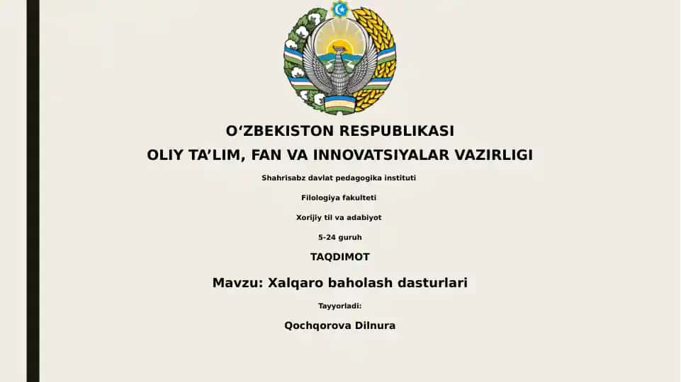 Xalqaro baholash dasturlari