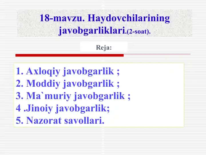 Haydovchilarining javobgarliklari