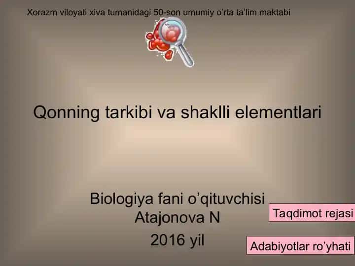 Qonning tarkibi va shaklli elementlari