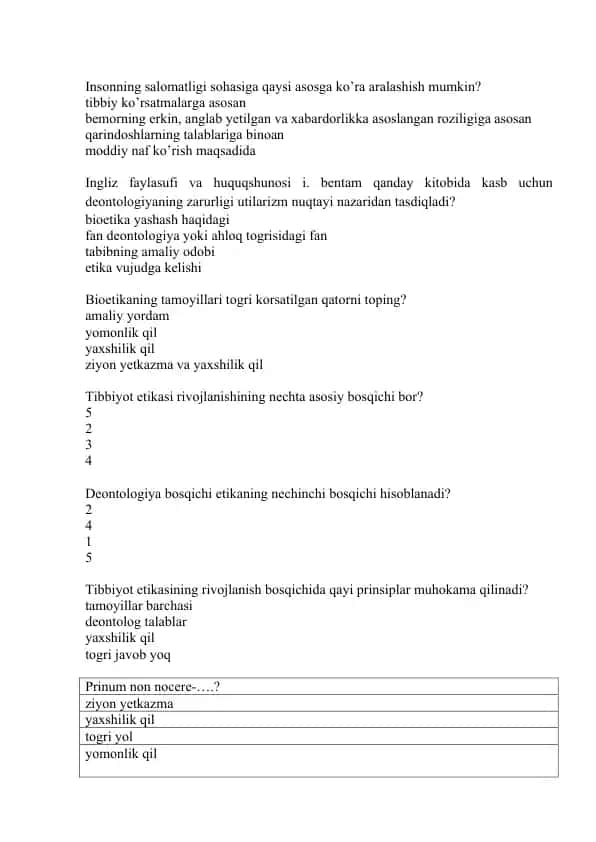 Salomatlik sohasidagi etika va qonunchilik