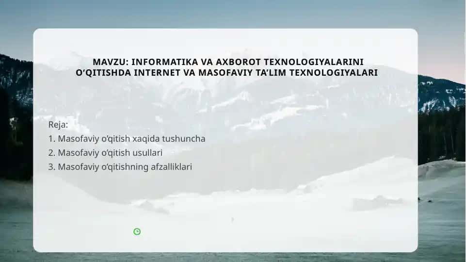 Masofaviy o'qitish