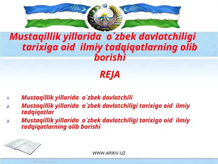 O‘zbek Davlatchiligi Tarixiga oid Ilmiy Tadqiqotlar