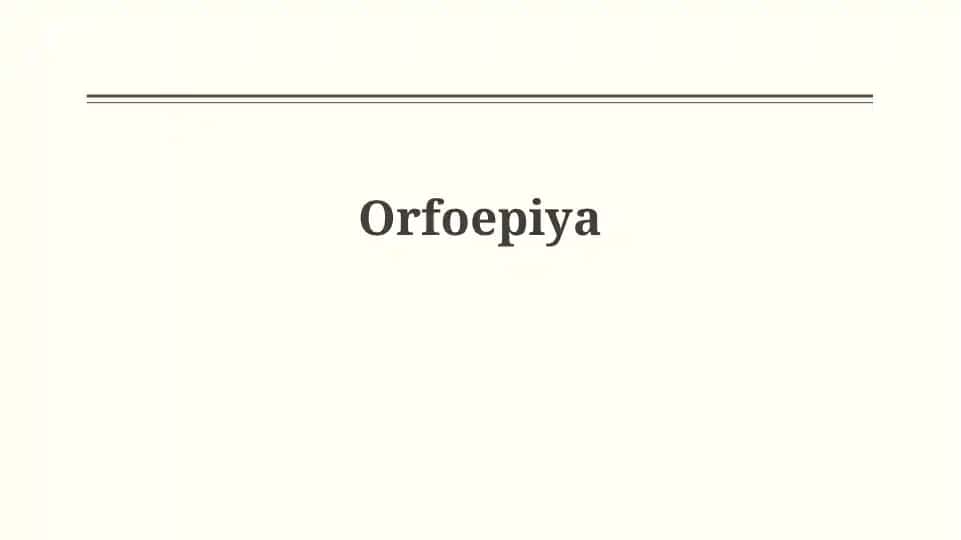 Orfoepiya