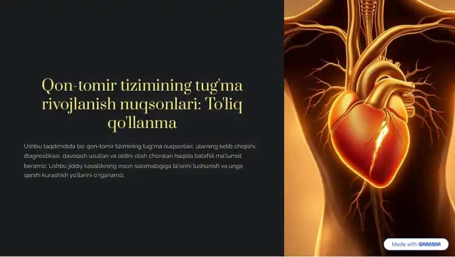 Qon-tomir tizimining tug'ma rivojlanish nuqsonlari: To'liq qo'llanma