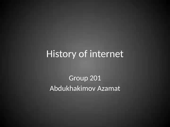 History of the internet