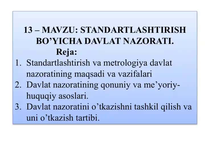 Standartlashtirish bo'yicha davlat nazorati