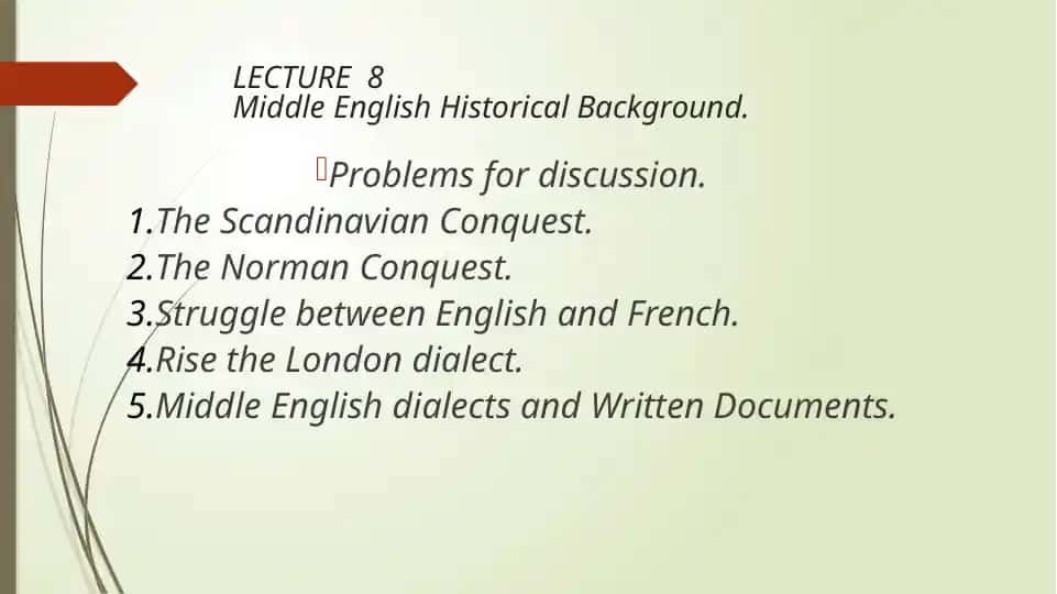Middle English Historical Background