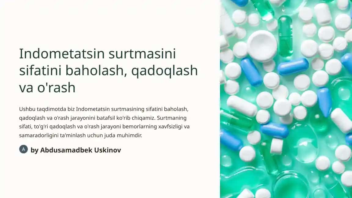 Indometatsin surtmasi
