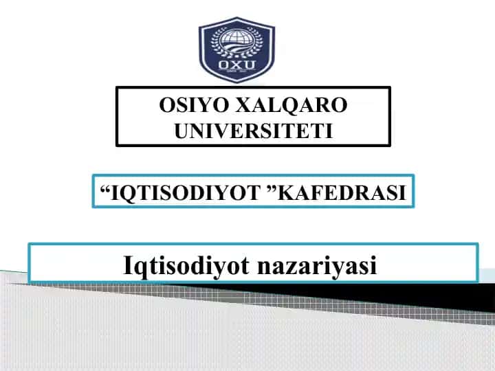 Iqtisodiyot nazariyasi