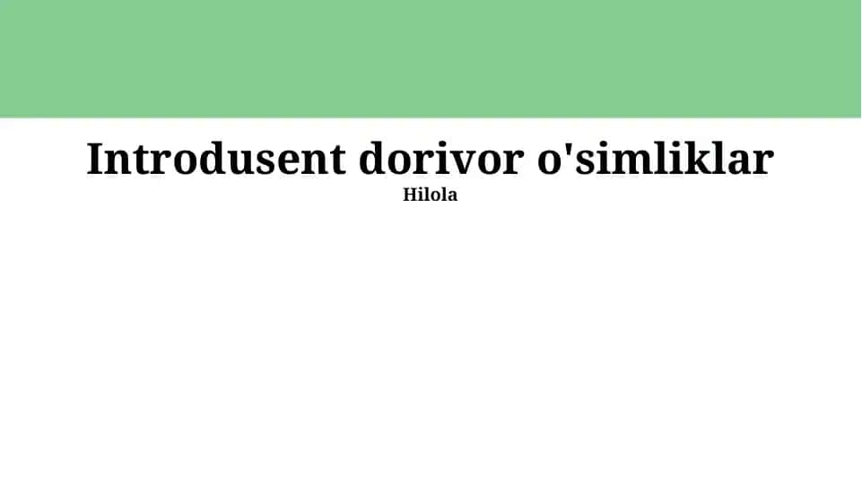 Introdusent dorivor o'simliklar