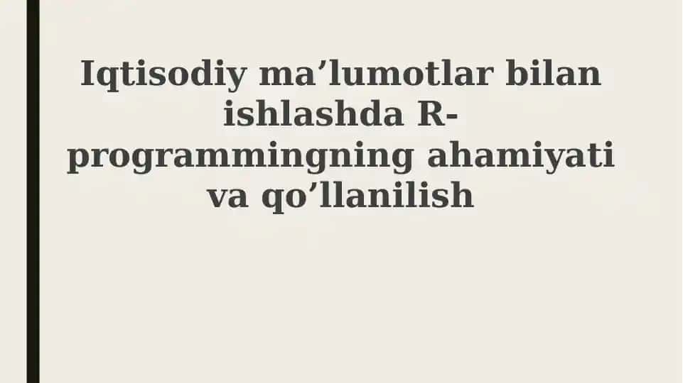 R-programmingningahamiyativaqo’llanilish
