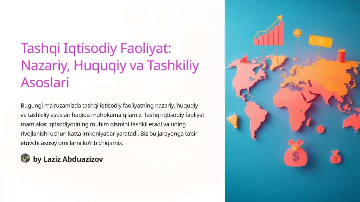 Tashqi Iqtisodiy Faoliyat