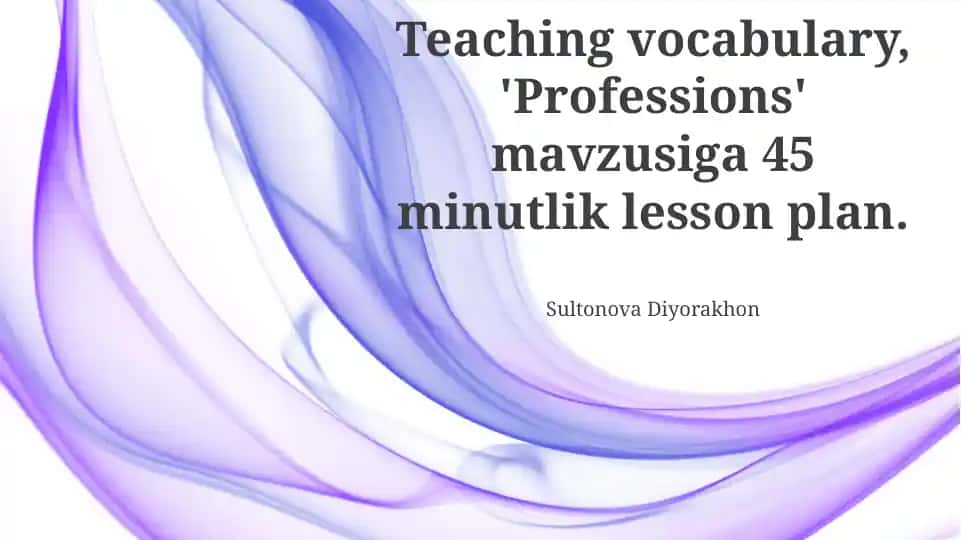 Professions Vocabulary - A 45-Minute Lesson Plan