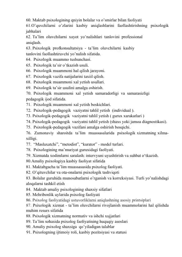 Psixologik vazifa natijalarini taxiil qilish