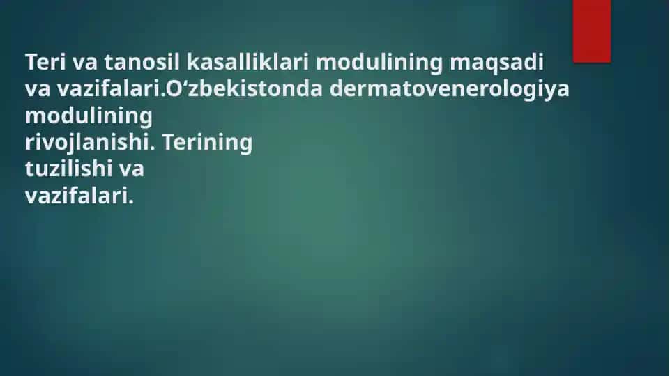Dermatovenerologiya moduli