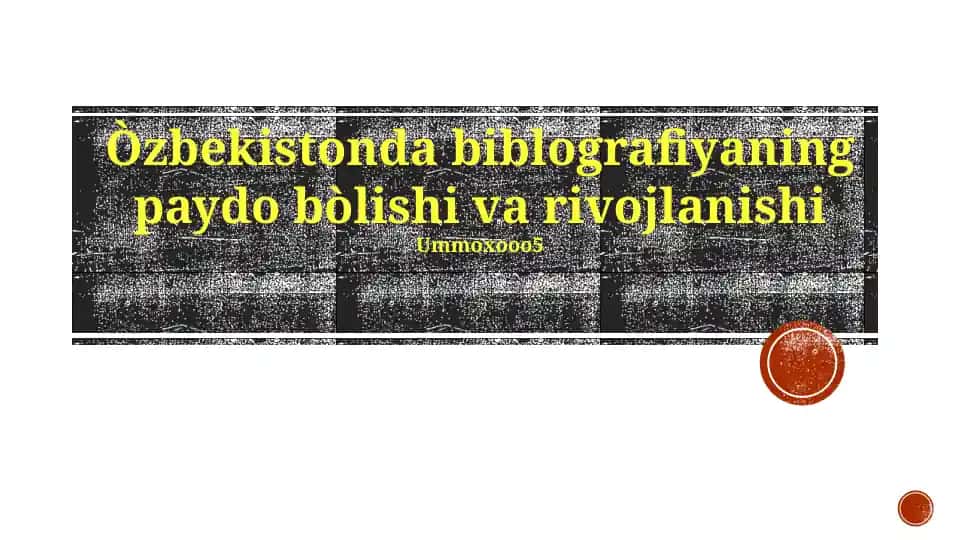 O‘zbekistonda Bibliografiya