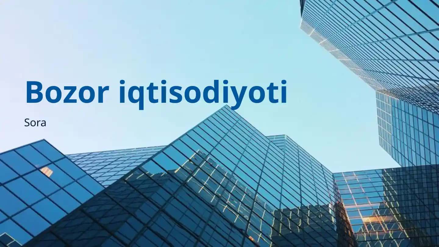 Bozor iqtisodiyoti haqida ma'lumot kitobi