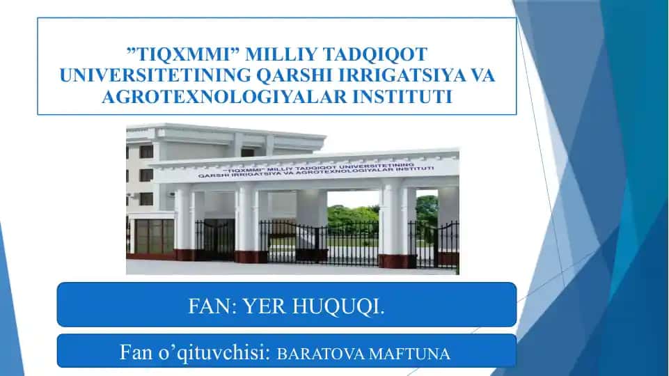 Yerhuquqi tushunchasi va yerhuquqining manbalari