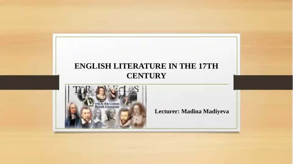 English Literature in the 17th Century